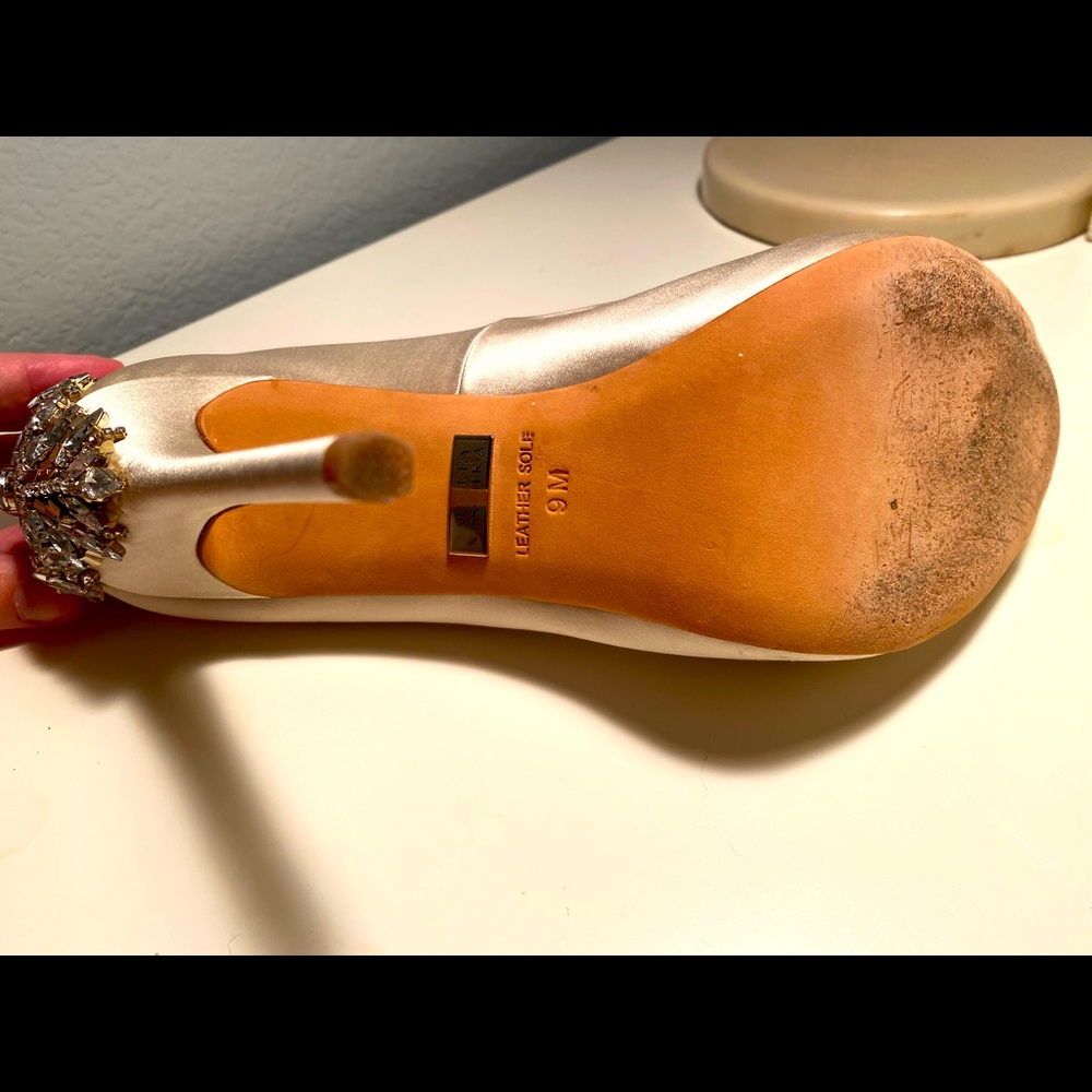 Badgley Mischka Kiara Embellished Peep-Toe Pumps - Picture 13 of 16